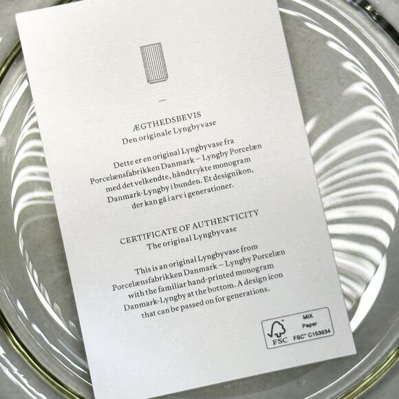 Lyngby Danmark Glass Vase Transparent Smoke 25 cm Mouth Blown Porcelain - Picture 6 of 7